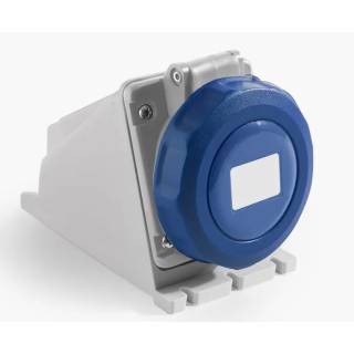 RS PRO Industrial Power Connector, Rated at 32A, 250V, IP67 Waterproof Blue, Wall Mount 2P+T IP67
