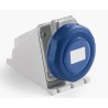 RS PRO Industrial Power Connector, Rated at 32A, 250V, IP67 Waterproof Blue, Wall Mount 2P+T IP67