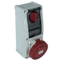 RS PRO Industrial Power Connector, Rated at 63A, 400V, Red, Wall Mount, Screw Terminal, Fibreglass Reinforced Polyester IP67