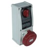 RS PRO Industrial Power Connector, Rated at 63A, 400V, Red, Wall Mount, Screw Terminal, Fibreglass Reinforced Polyester IP67