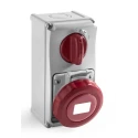 RS PRO Industrial Power Connector Wall Mount 32A 400V IP67 Red 4P (3P+T) IP67