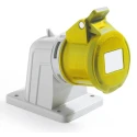 RS PRO Industrial Power Connector Panel Mount Yellow 32A 130V IP44 2P+T IP44