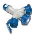 RS PRO Industrial Power Connector Adapter Rated At 16A, 230V, IP44 Blue, 2P+T IP44