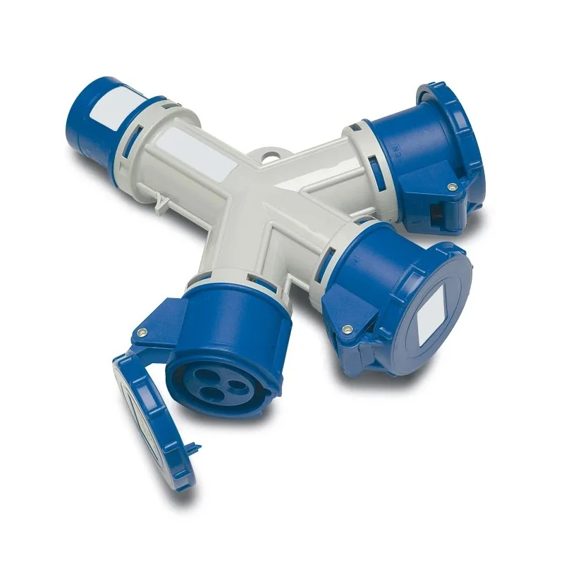 RS PRO Industrial Power Connector Adapter Rated At 16A, 230V, IP44 Blue, 2P+T IP44