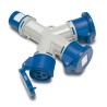 RS PRO Industrial Power Connector Adapter Rated At 16A, 230V, IP44 Blue, 2P+T IP44