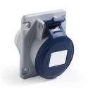 RS PRO Industrial Power Connector Panel Mount 16A 250V IP44 Blue 2P+T IP44