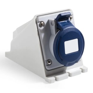 RS PRO Industrial Power Connector 2P+T 32A 250V Blue Wall Mount IP44 IP44