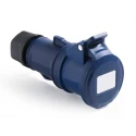 RS PRO Rated At 32A 250V IP44 Blue Cable Mount Industrial Power Connector 2P+T IP44