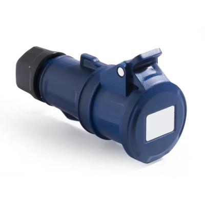 RS PRO Rated At 32A 250V IP44 Blue Cable Mount Industrial Power Connector 2P+T IP44