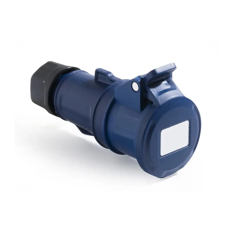 RS PRO Rated At 32A 250V IP44 Blue Cable Mount Industrial Power Connector 2P+T IP44