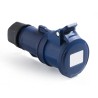 RS PRO Rated At 32A 250V IP44 Blue Cable Mount Industrial Power Connector 2P+T IP44