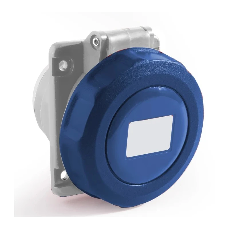 RS PRO Industrial Power Connector Blue 16A 250V IP67 Panel Mount Screw Terminal 2P+T IP67