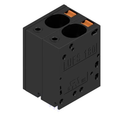 Weidmüller LU Series PCB Terminal Block 4-Contact 10 mm Pitch 1 Row 600 V Push-in Connection Black 2492130000