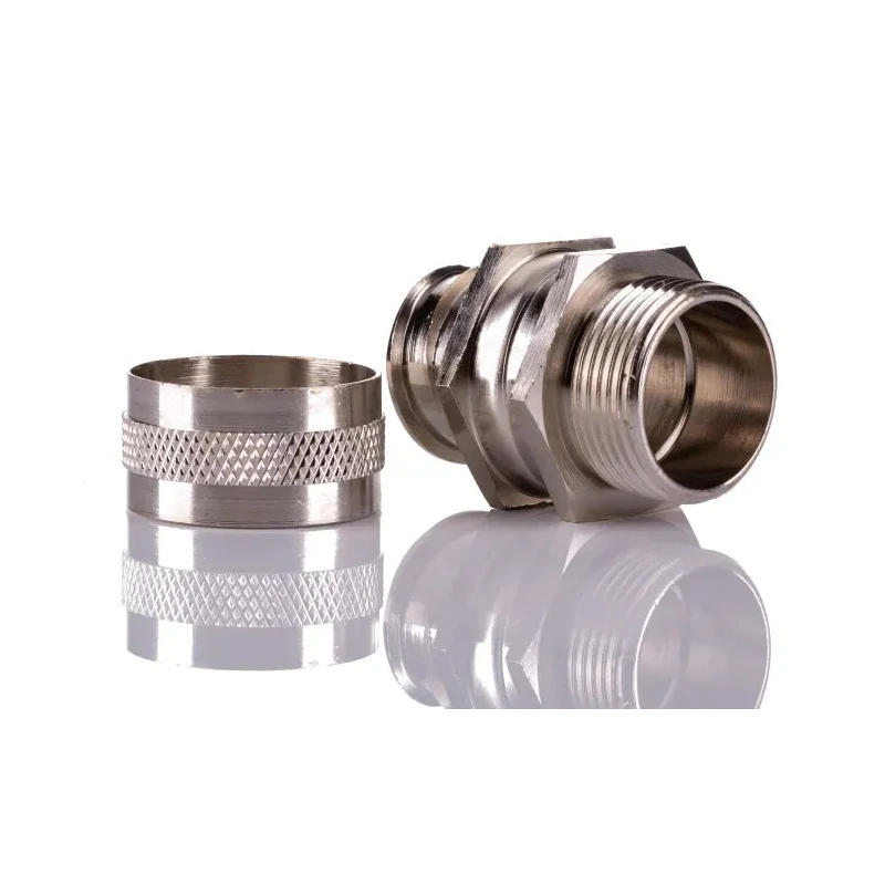 RS PRO Nickel-Plated Brass Conduit Fitting, 25 mm Nominal Size, M25 Thread, Silver, IP54 Rating 214-9562