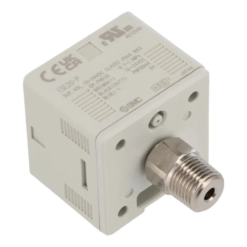 SMC Pneumatic Pressure Sensor , IP40 Ingress Protection, 10 bar Max Operating Pressure, 12-24 V DC Supply, 2 %FS Accuracy 