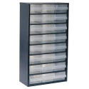 Raaco Drawer Storage Unit 24, Steel Frame with Polypropylene Drawers, 552 mm x 306 mm x 150 mm, Blue Finish 137409