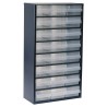 Raaco Drawer Storage Unit 24, Steel Frame with Polypropylene Drawers, 552 mm x 306 mm x 150 mm, Blue Finish 137409