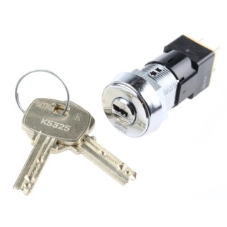 Lorlin High Security Key Switch DPST 50mA 2-Way Flat-Key Round Bezel DSL-6-D-S