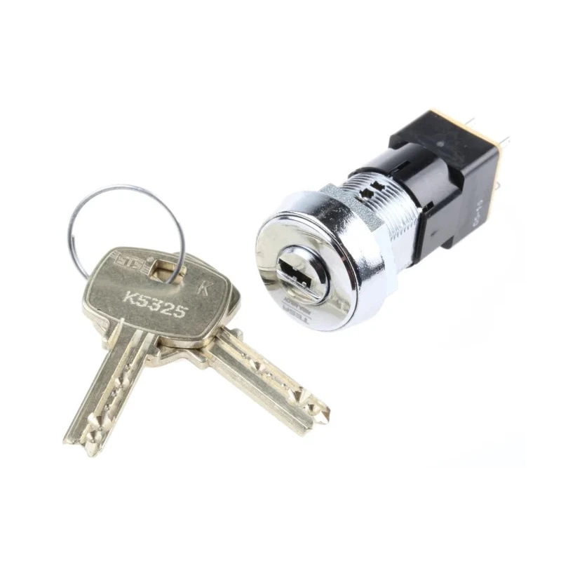 Lorlin High Security Key Switch DPST 50mA 2-Way Flat-Key Round Bezel DSL-6-D-S