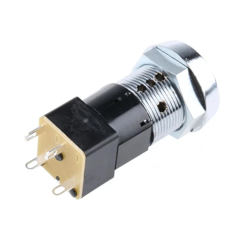 Lorlin High Security Key Switch DPST 50mA 2-Way Flat-Key Round Bezel DSL-6-D-S