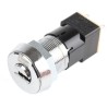 Lorlin Mains Key Switch DPST 50mA 2-Way Off-On Flat Key Round Bezel Steel Housing DSL-6-B-D