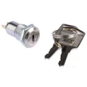 Lorlin Key Switch SPST 500mA 2-Way Flat Common Key Zinc Alloy Housing Round Bezel SKL-12-BS2