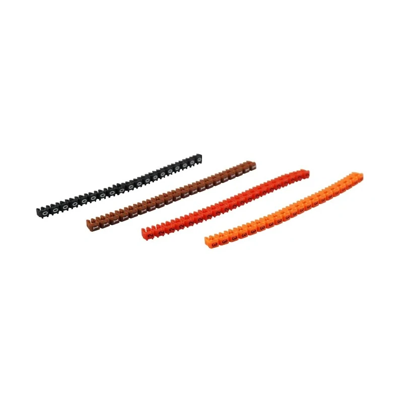 RS PRO Clip-On Pre-Printed Cable Marker for 2.2-2.8 mm Cables Black White Legend 0 Nylon 66 215-3051