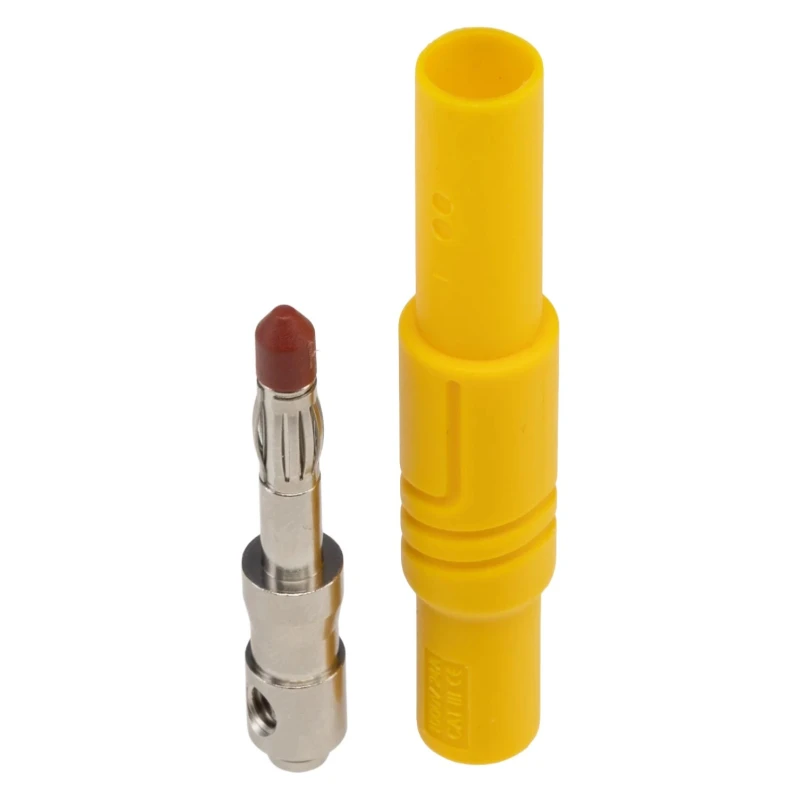 Hirschmann Test & Measurement Yellow Male Banana Plug 4 mm Connector Screw Termination 1000 V AC/DC 24A 934097103