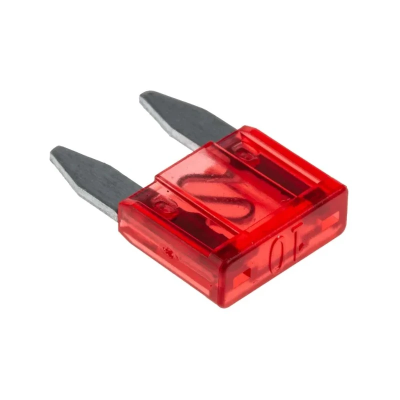 RS PRO 10A Red Mini Blade Car Fuse 32V DC, Plastic and Zinc Alloy Body, Model 563-485