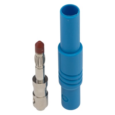 Hirschmann Test & Measurement Blue Male Banana Plug 4 mm Connector Nickel Plated Screw Termination 24A 1000 V AC/DC 934097102