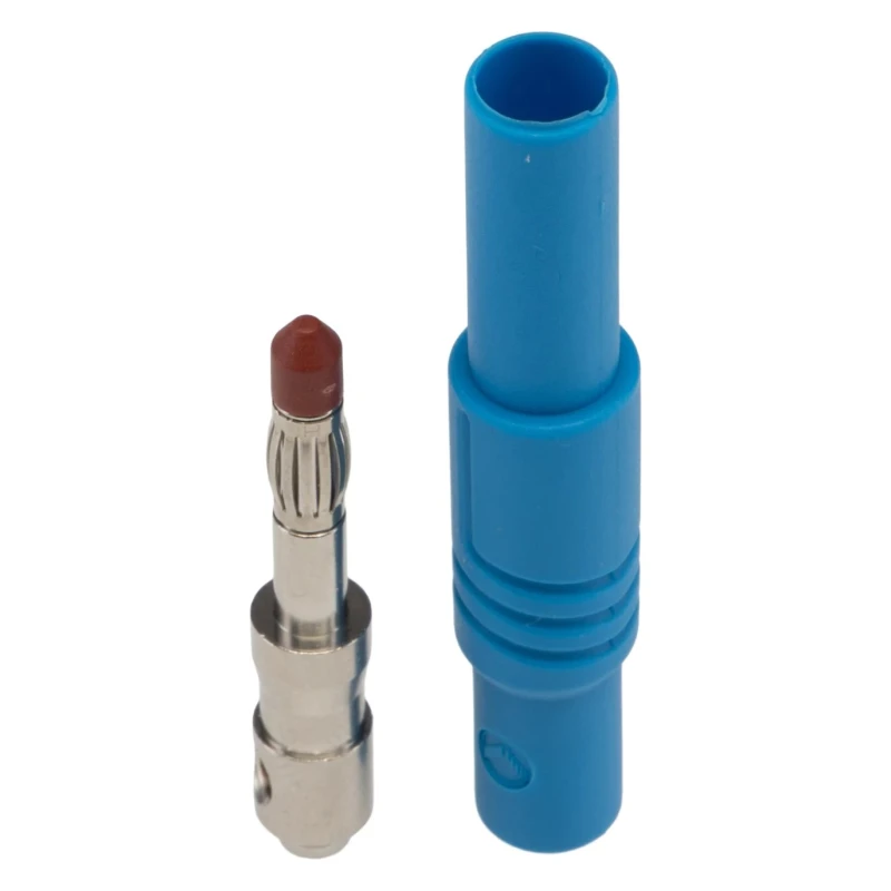 Hirschmann Test & Measurement Blue Male Banana Plug 4 mm Connector Nickel Plated Screw Termination 24A 1000 V AC/DC 934097102