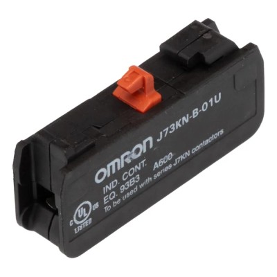 Omron Auxiliary Contact Block, 1 Contact, 1 NC, Front Mount, 10 A, 24V J73KN-B-01U