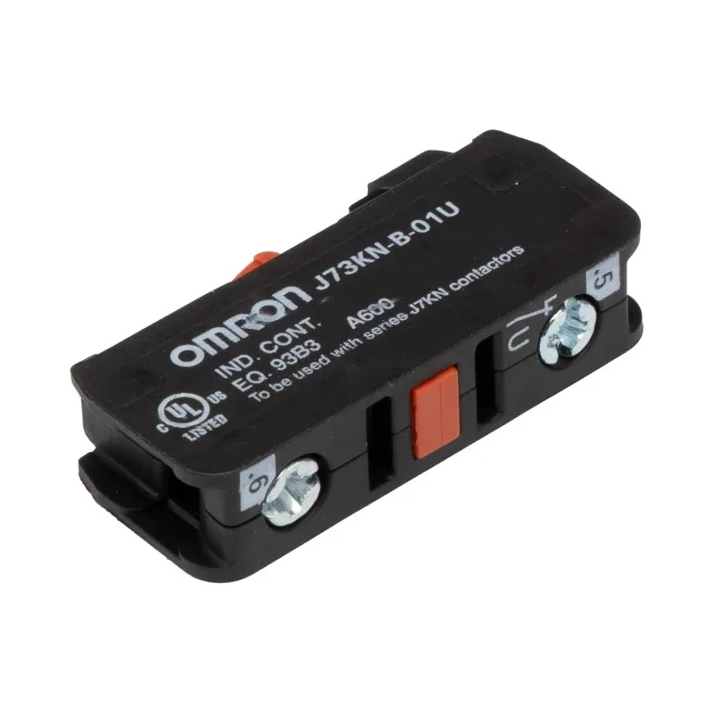 Omron Auxiliary Contact Block, 1 Contact, 1 NC, Front Mount, 10 A, 24V J73KN-B-01U