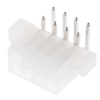 Molex Mini-Fit Jr Series Right Angle Through Hole PCB Header 8 Contacts 4.2 mm Pitch 2 Row Shrouded 39-29-1088