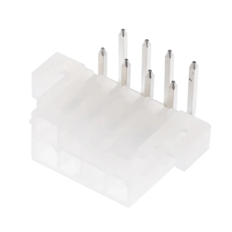 Molex Mini-Fit Jr Series Right Angle Through Hole PCB Header 8 Contacts 4.2 mm Pitch 2 Row Shrouded 39-29-1088