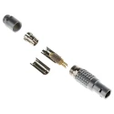 LEMO Circular Connector 4 Contacts Cable Mount Plug Male 9.5 mm IP50 Brass Gold Plated Contacts FGG.0B.304.CLAD52Z