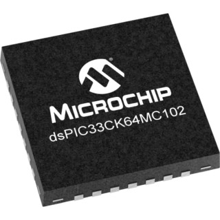 Microchip Digital Signal Processor , 16 bit, 100 MHz, 64kB FLASH, 8kB RAM, 28-Pin SSOP/UQFN DSPIC33CK64MC102-I/SS