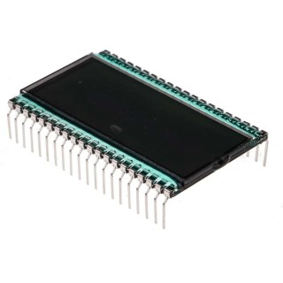 RS PRO 7 Segment LED LCD Monochrome Display Black on Grey, 1 x 3-1/2 Characters 4 Bit Interface LED Backlight 215-6436