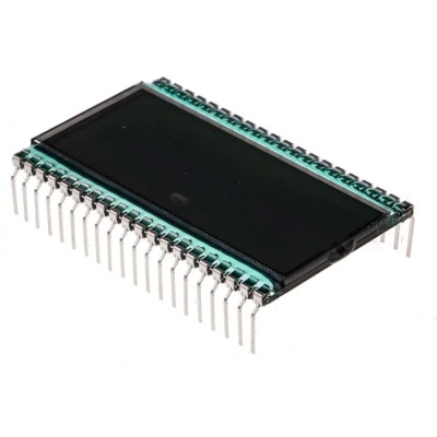 RS PRO 7 Segment LED LCD Monochrome Display Black on Grey, 1 x 3-1/2 Characters 4 Bit Interface LED Backlight 215-6436