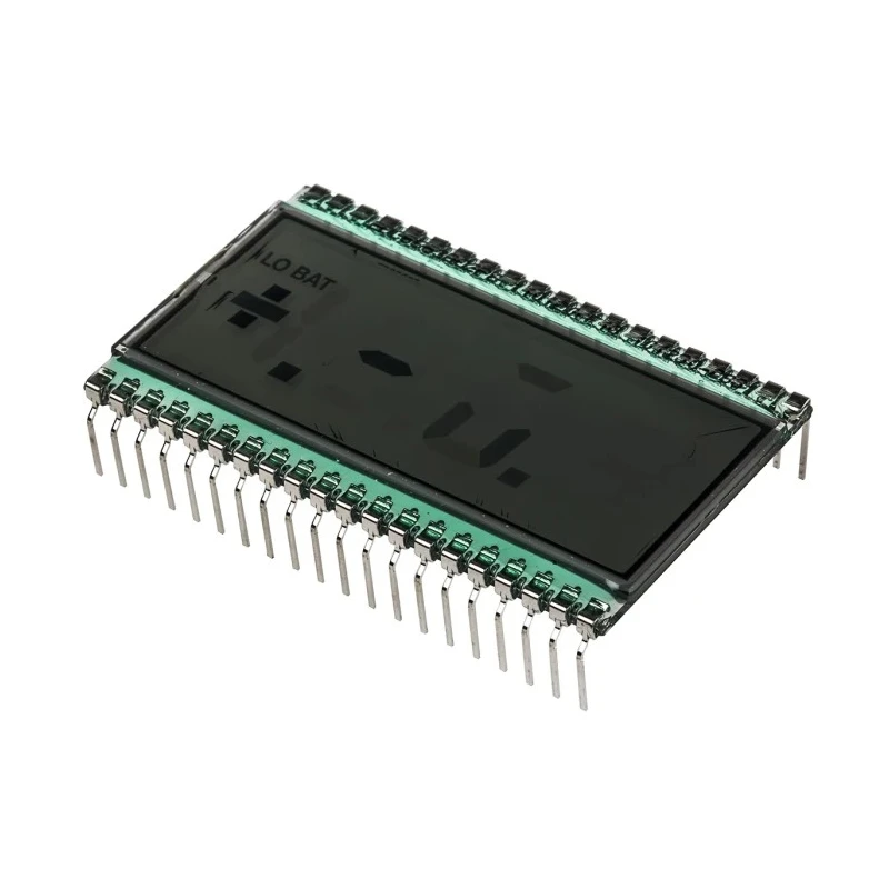 RS PRO 7 Segment LED LCD Monochrome Display Black on Grey 1 x 3-1/2 4 Bit Interface LED Backlight 215-6458