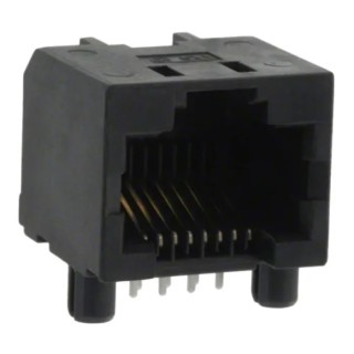 Amphenol Communications Solutions RJ45 Connector Male, Through Hole, Cat5 Unshielded Right Angle 1 Port 8 RJHSE5080