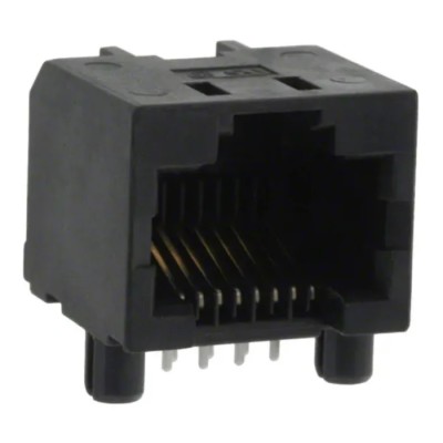 Amphenol Communications Solutions RJ45 Connector Male, Through Hole, Cat5 Unshielded Right Angle 1 Port 8 RJHSE5080