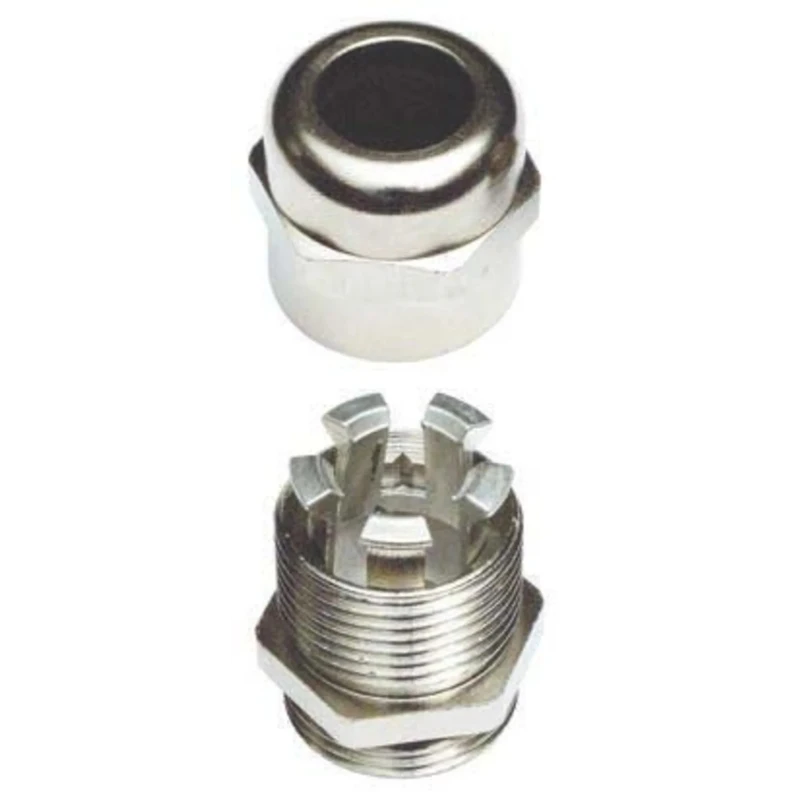 SIB WADI-TEC Series Metallic Nickel Plated Brass Cable Gland, M16 Thread, 4 mm Min. Cable Diameter, 6.5 mm Max. R1221640R