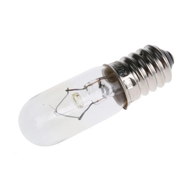 RS PRO E14 Indicator Light Clear 24-30 V 5 W 330 mA 3000 h T16 Tubular SES Screw Base 16 mm Diameter 54 mm Length 360-7389