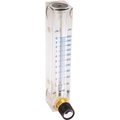 Key Instruments FR4500 Series Variable Area Flow Meter for Liquid, 0.8L/min Minimum, 9L/min Maximum, Acrylic Housing FR4500