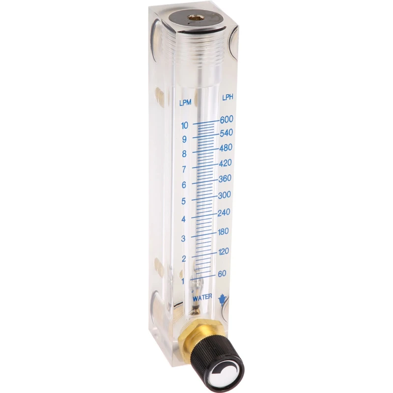 Key Instruments FR4500 Series Variable Area Flow Meter for Liquid, 0.8L/min Minimum, 9L/min Maximum, Acrylic Housing FR4500