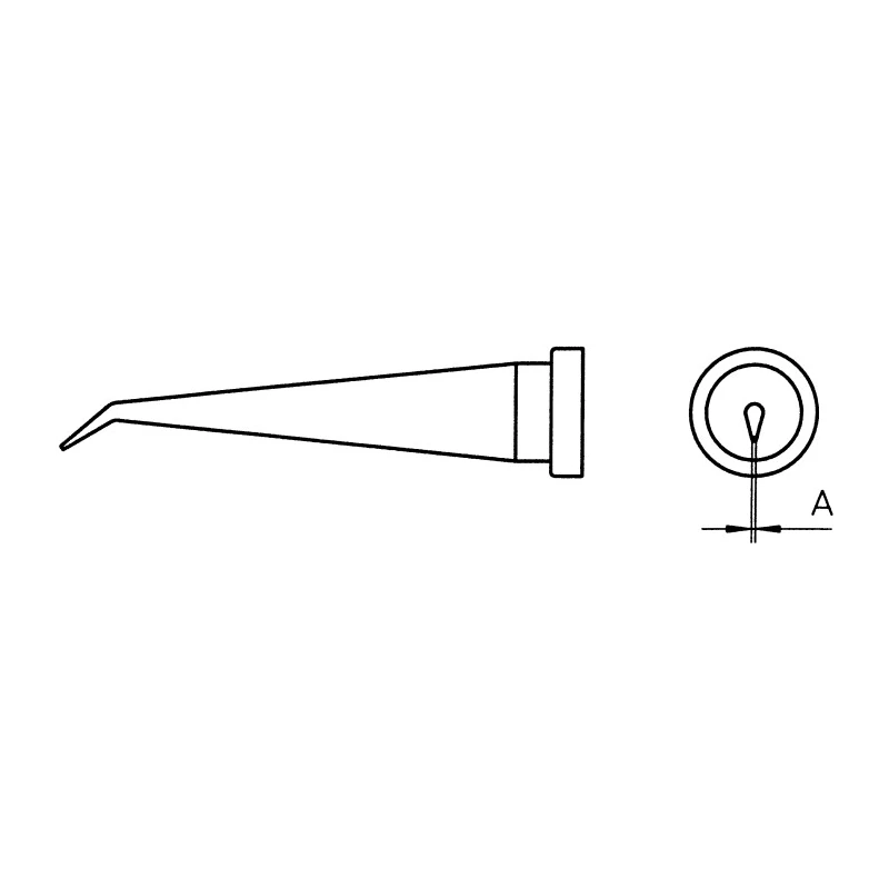Weller Soldering Iron Tip Bent Conical 0.2 mm Tip Width 26 mm Length LT 1LX T0054442499