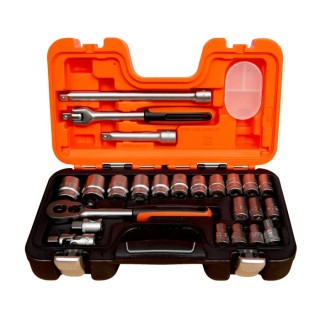Bahco 24-Piece 1/2 in Standard Socket Set Chrome Vanadium Steel 10 to 32 mm S240