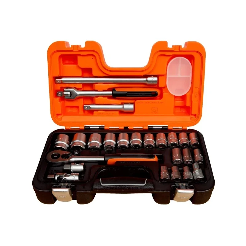 Bahco 24-Piece 1/2 in Standard Socket Set Chrome Vanadium Steel 10 to 32 mm S240