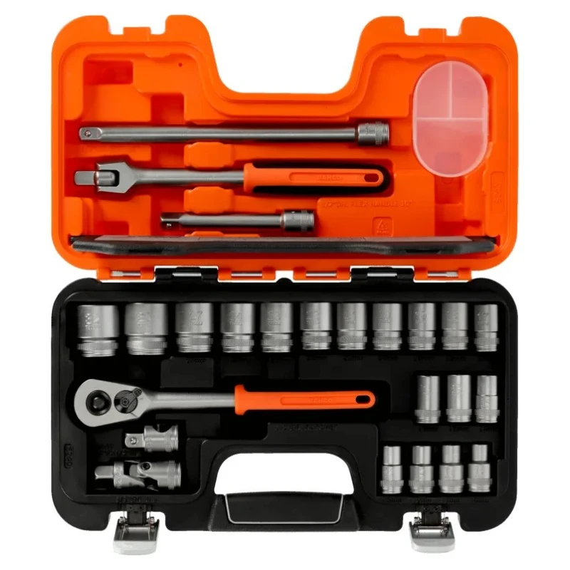 Bahco 24-Piece 1/2 in Standard Socket Set Chrome Vanadium Steel 10 to 32 mm S240